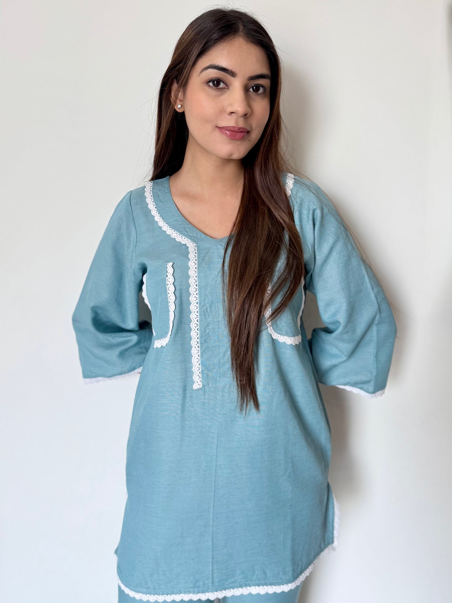 Aria Blue Linen Set