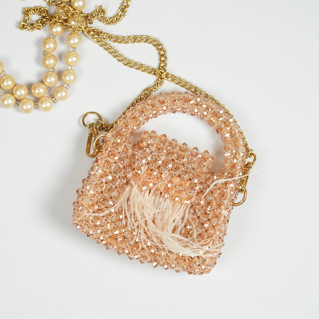 Champagne Gold Crystal Mini Bag Adorn My Wish