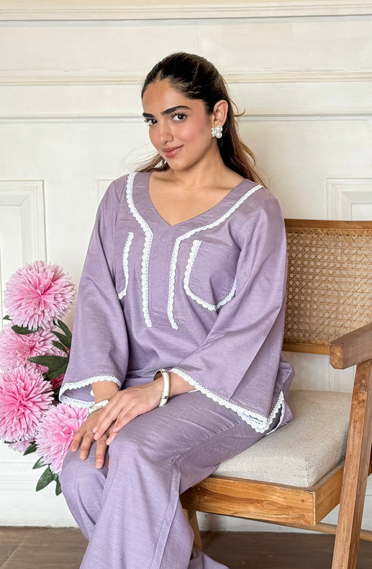 Aria Purple Linen Set