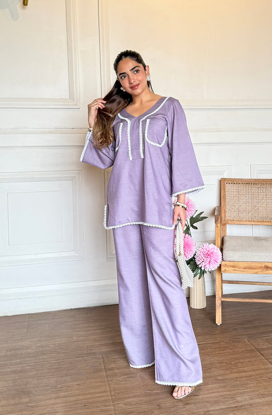 Aria Purple Linen Set