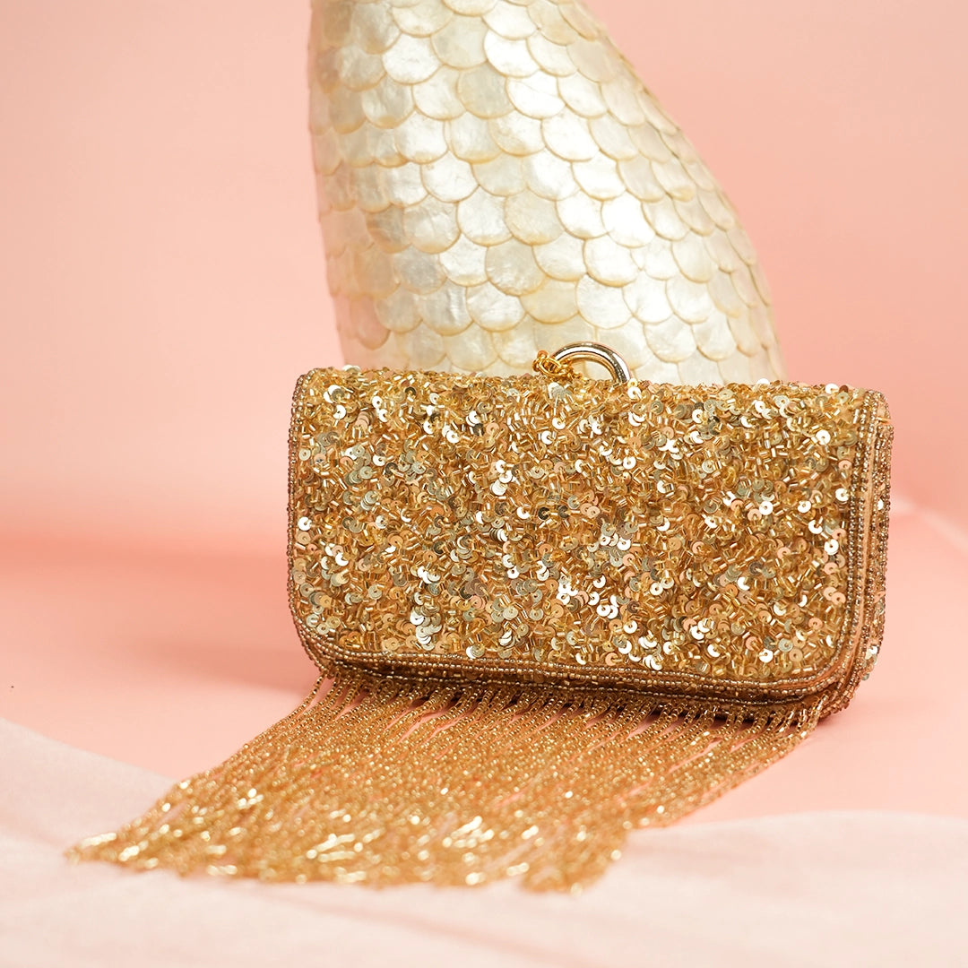Gold rhinestone purse sales