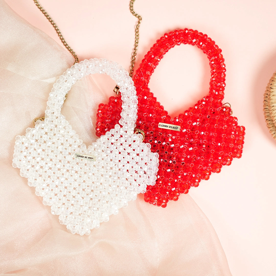 CRYSTAL HEART MINI BAG