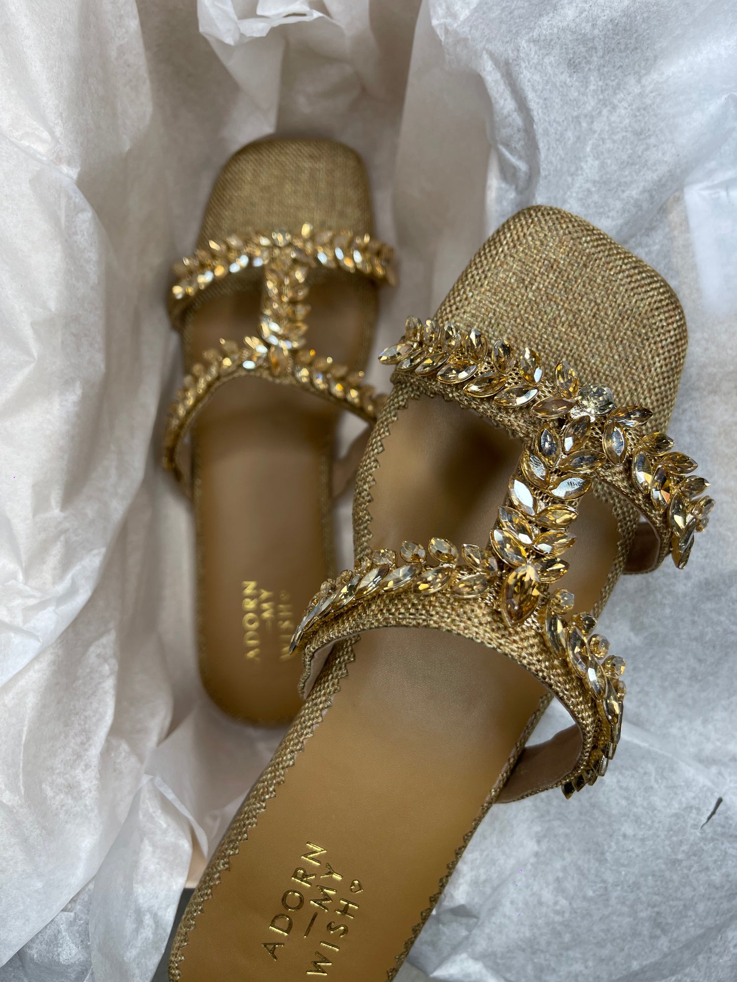 RHINESTONE CUT OUT SLIDES