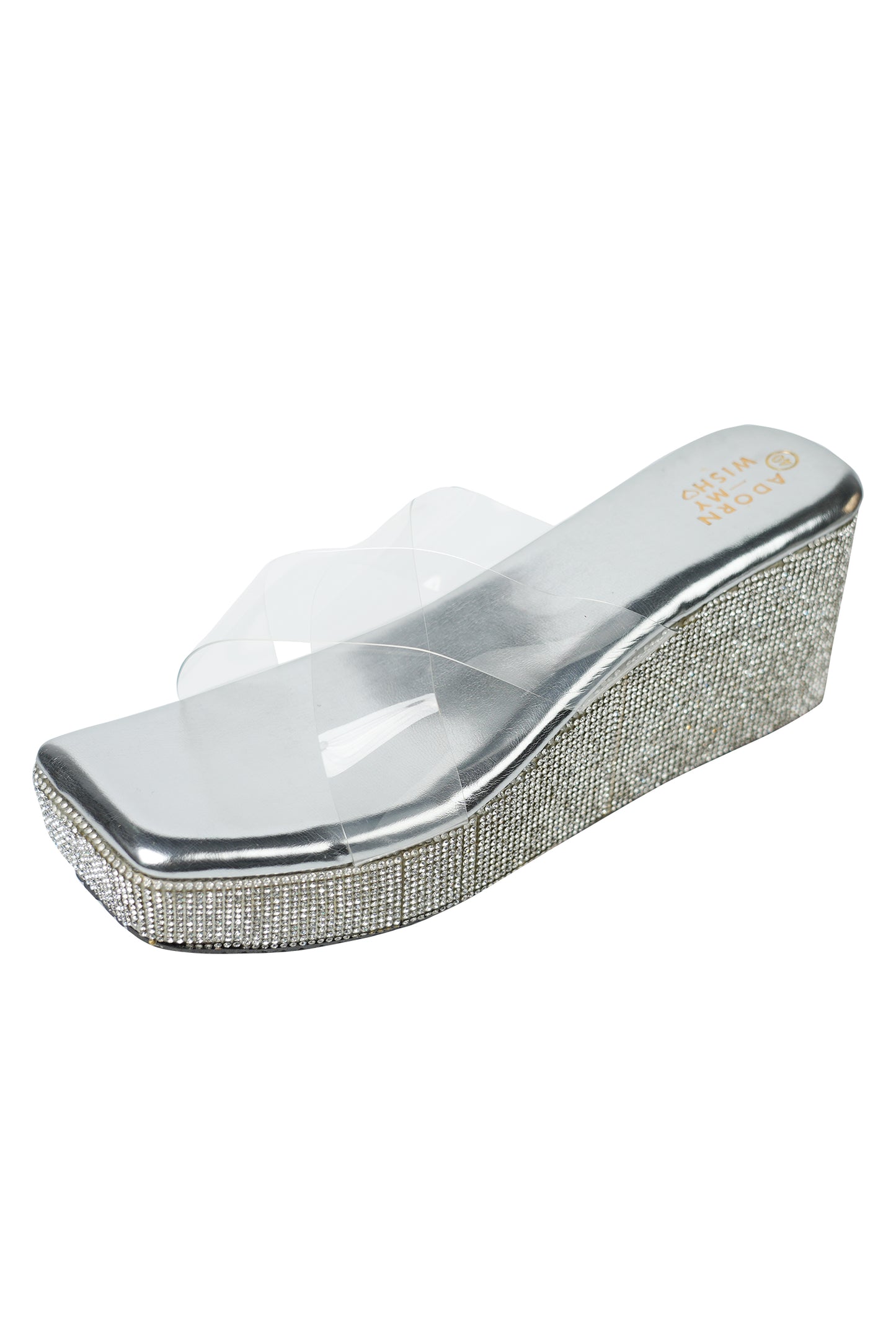 Y2K Silver Glitter Heels