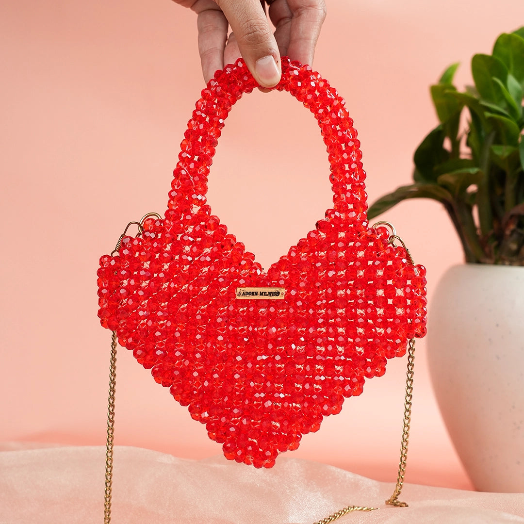 CRYSTAL HEART MINI BAG