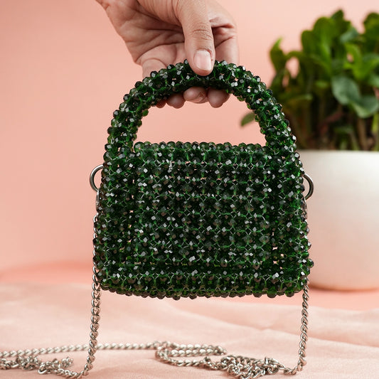 Dark Green Crystal Mini Bag