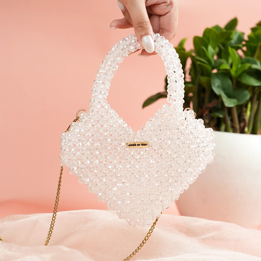 CRYSTAL HEART MINI BAG