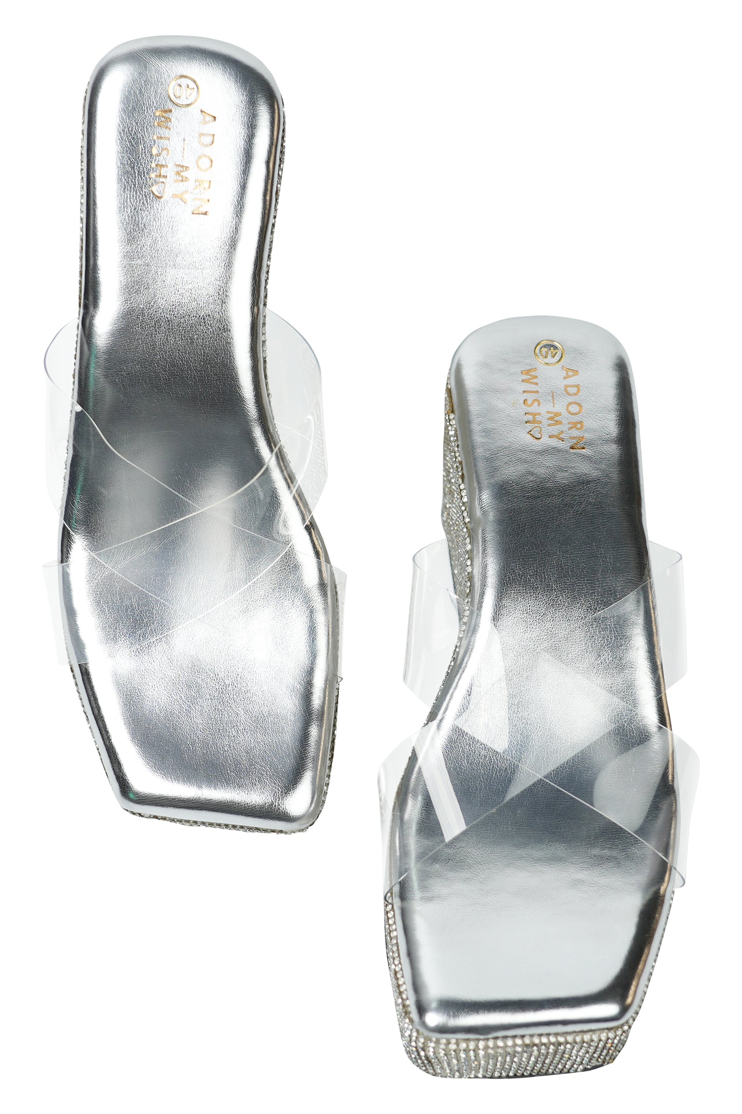 Y2K Silver Glitter Heels