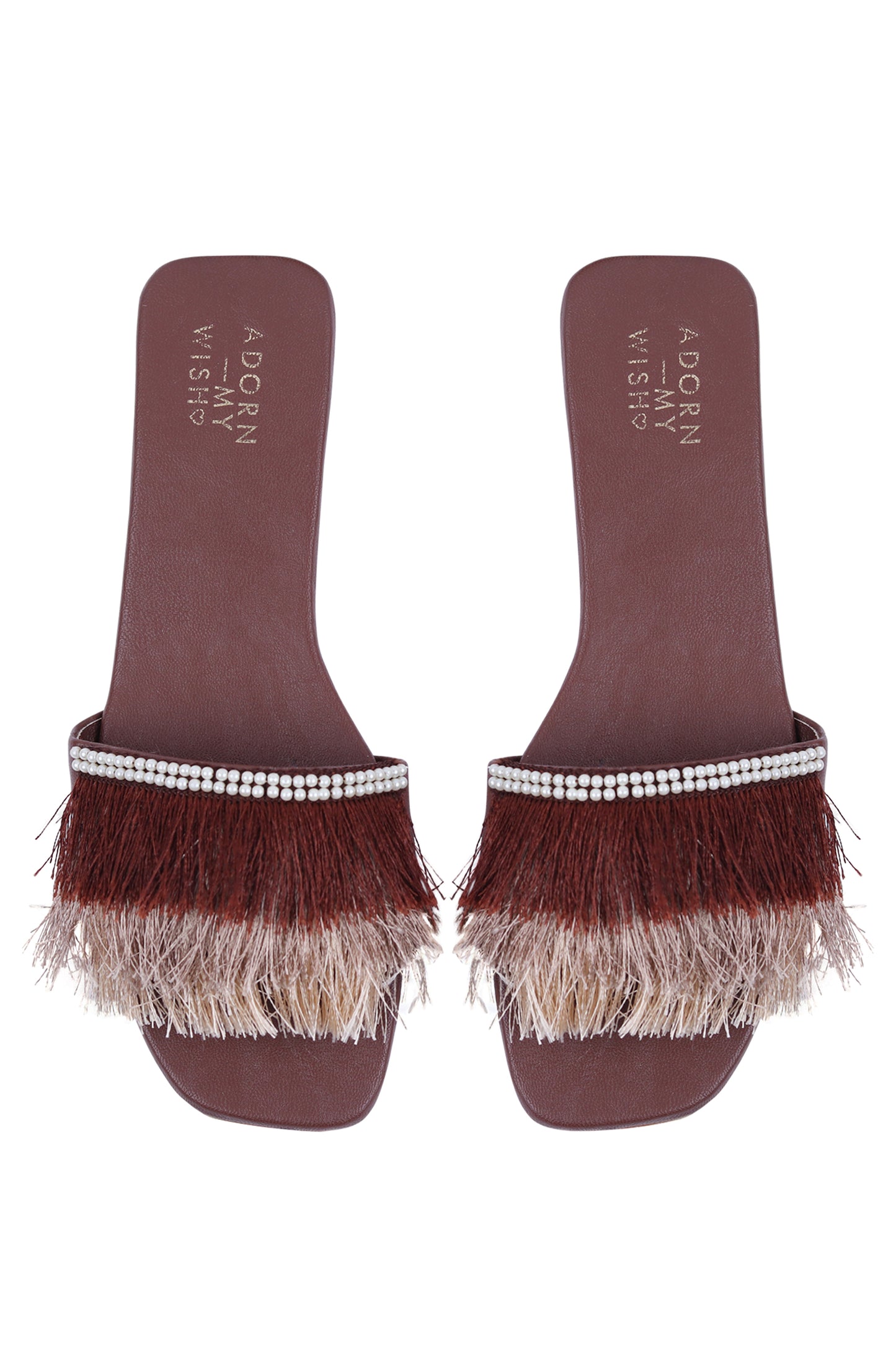 Brown Fringe Slides