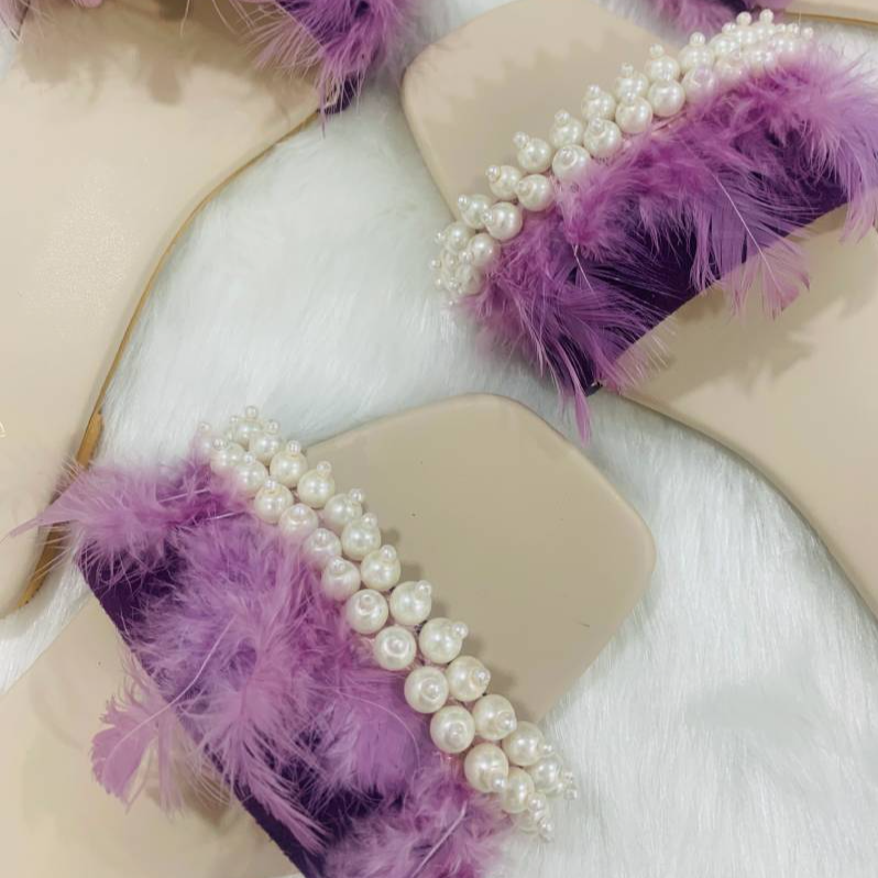 Purple Feather Weather Slides