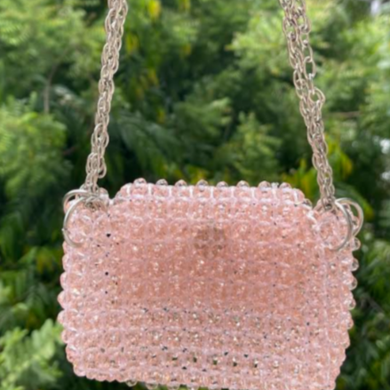 Baby Pink Mini Crystal Bag