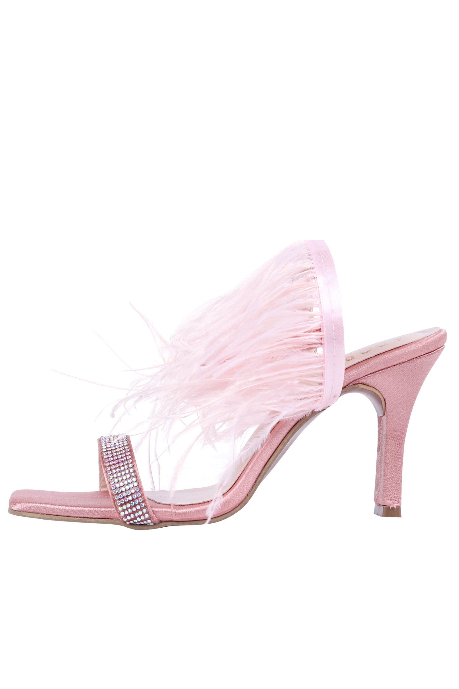 Prada Feathertrimmed Satin Sandals in Pink  Lyst