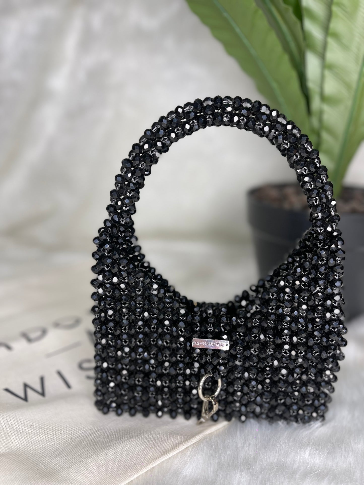 Black Crystal Hook Bag