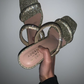 Gold Glitter Spool Heels